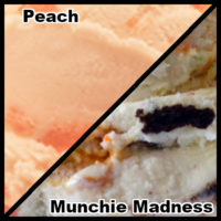 Gourmet Popcorn – Butter Toffee and Dragon Fire. Premium Ice Cream – Peach and Munchie Madness