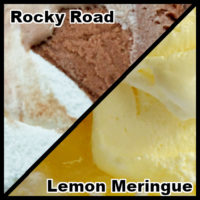 Gourmet Popcorn – Snickerdoodle and Spicy Enchilada. Premium Ice Cream – Lemon Meringue and Rocky Road